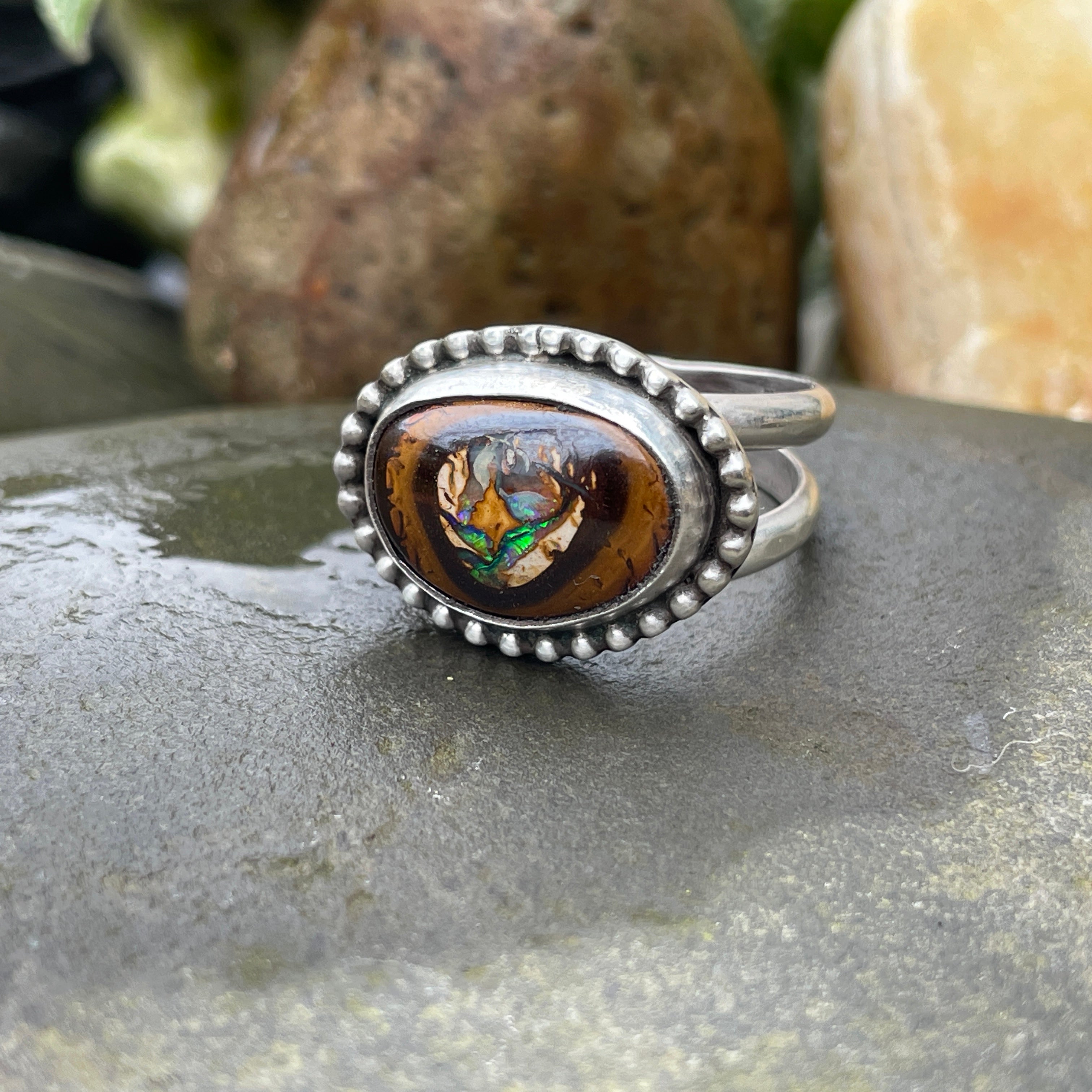 Boulder Opal Ring ~ Size 6.5