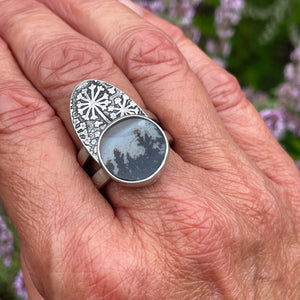 Dendritic Agate Ring ~ Size 8.75