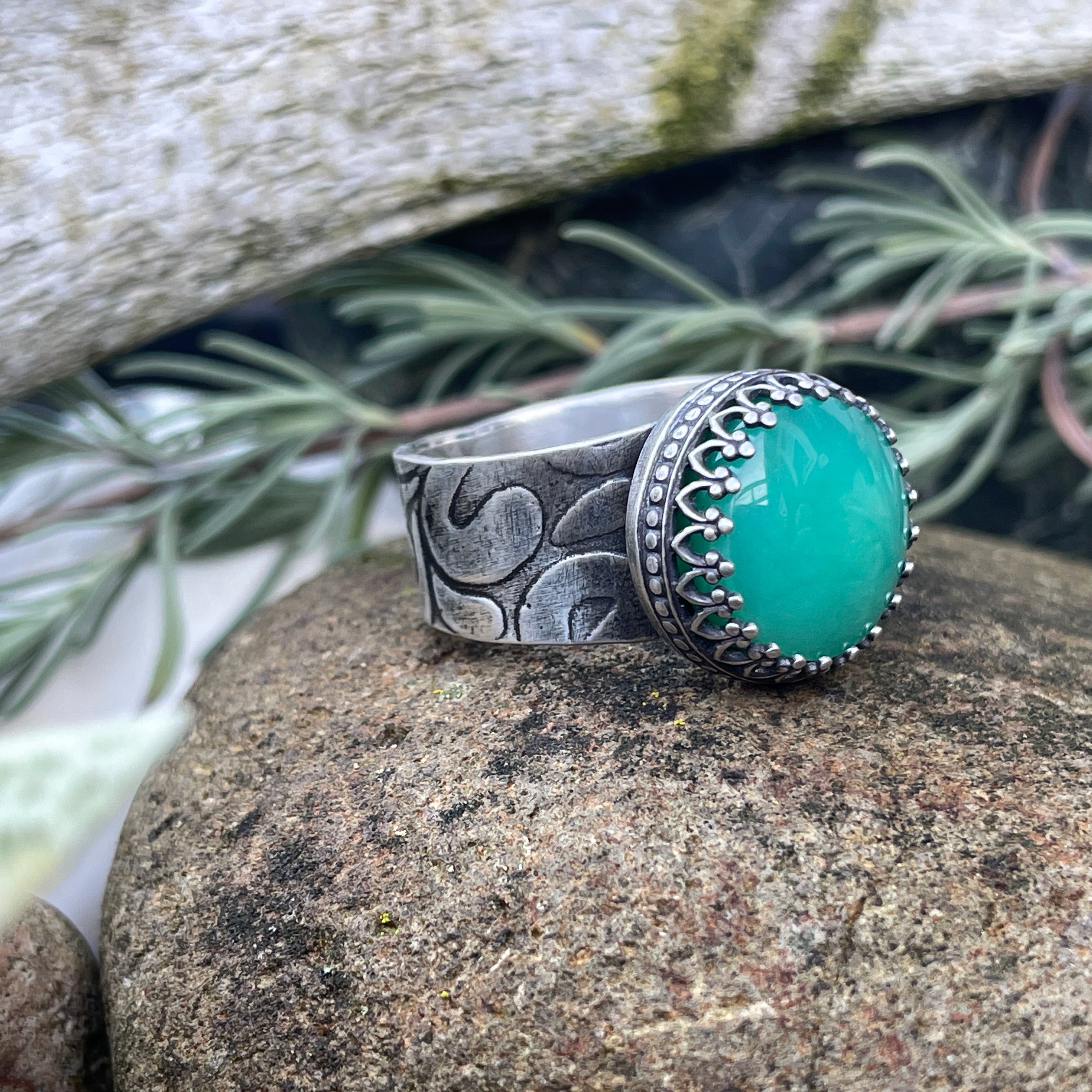 Australian Chrysoprase Ring ~ Size 8