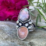 Mother of Pearl/Rose Quartz Ring ~ Size 7.5