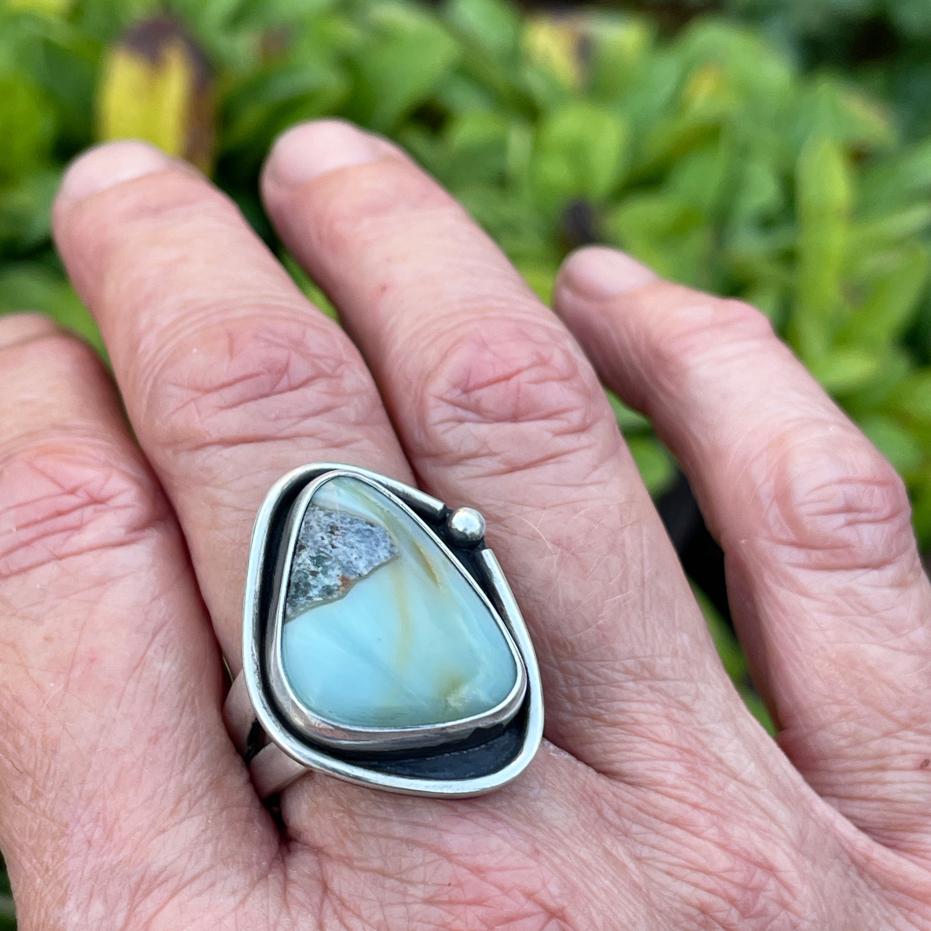 Ocean Picture Stone Ring ~ Size 9