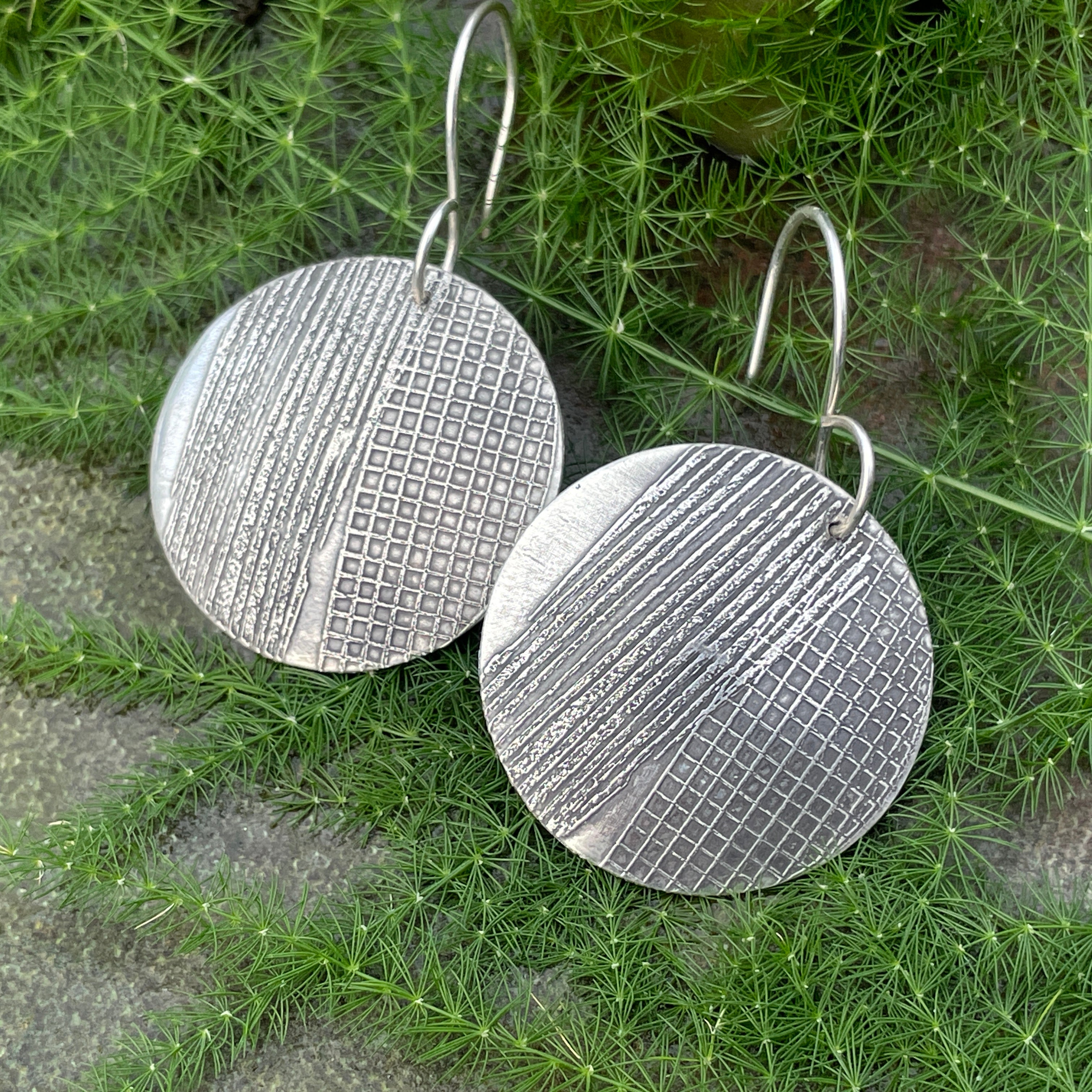 Etched Sterling Silver Earringso