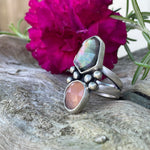 Mother of Pearl/Rose Quartz Ring ~ Size 7.5