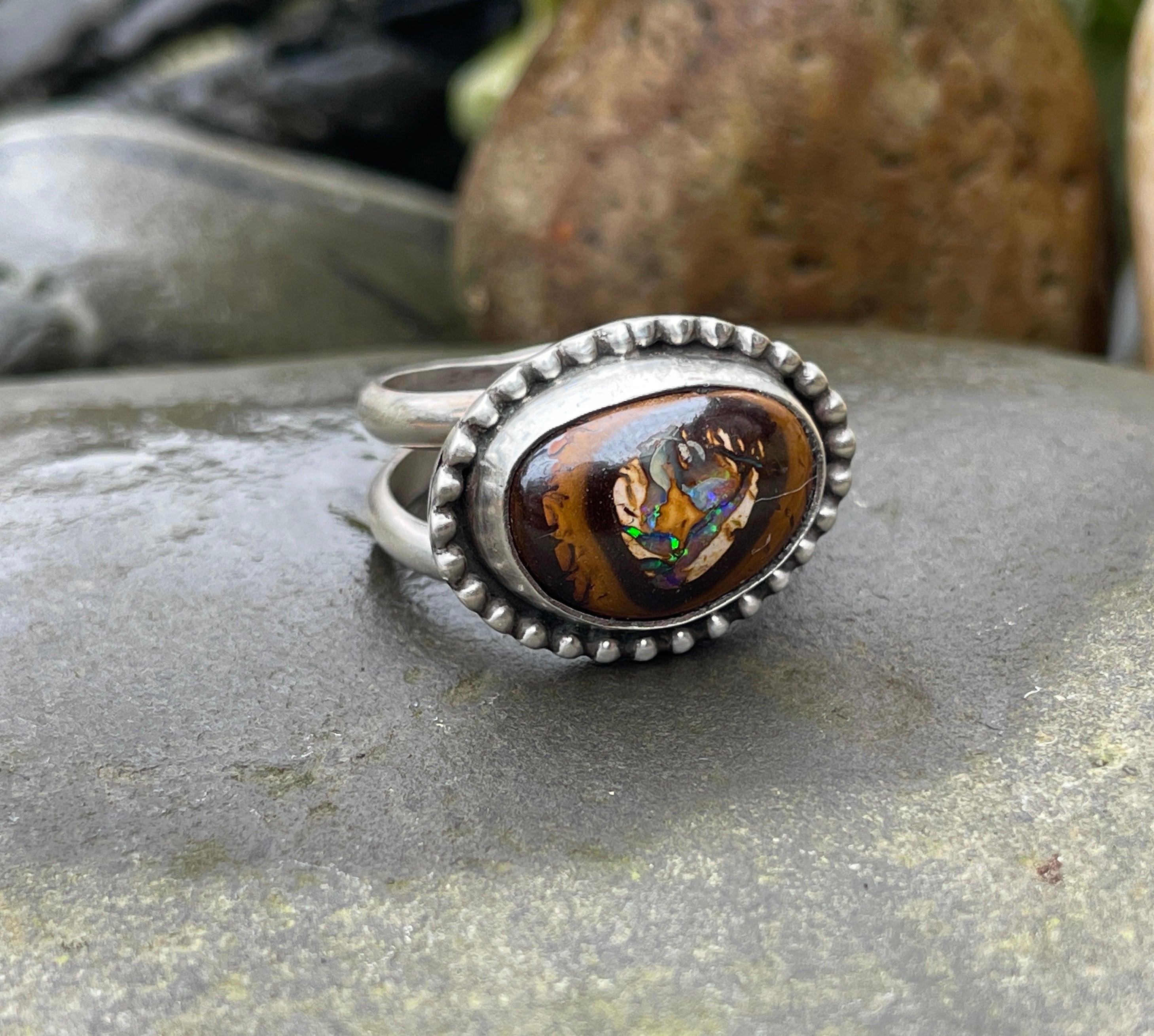 Boulder Opal Ring ~ Size 6.5