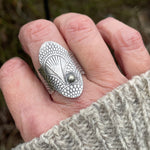 Silver and Gold Saddle Ring ~ Adjustable Size 6 to 8